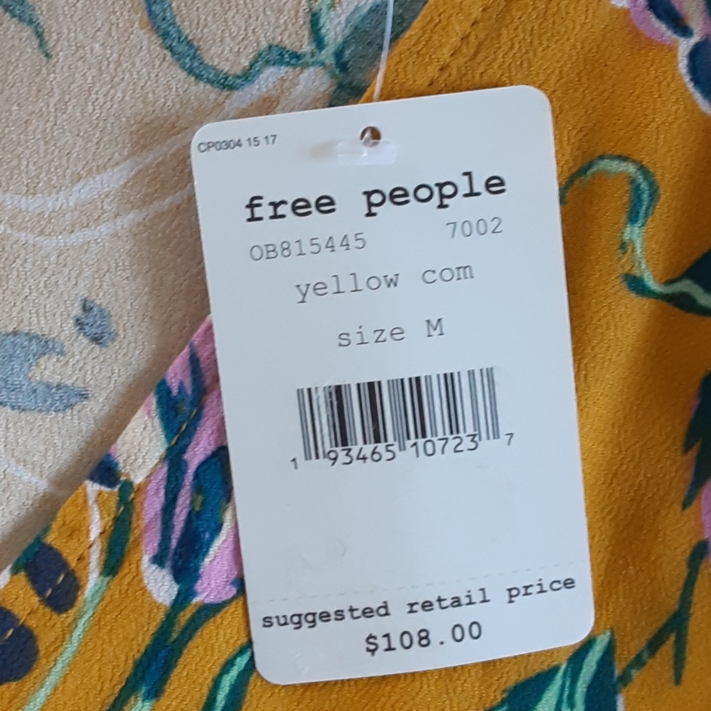 Free People Yellow Bella Print Tunic SP - Picture 7 of 7